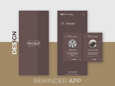 Reminder App Design app design design logo mobile app design reminder typography ui uidesign