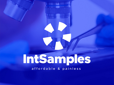 Logo for an online blood sampling business- IntSample branding design identity design logo logo design medical logo minimal startup logo