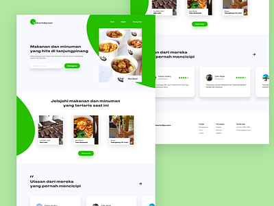 KulinerinAja - Food Website design flat ui ui ux ux web desgin website