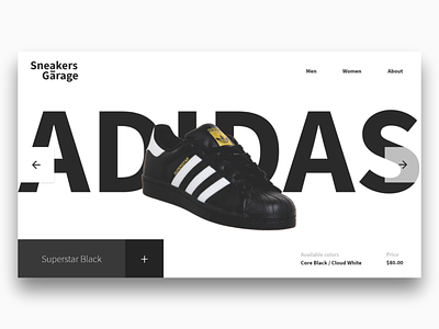 Sneakers Garage branding design flat ui web website