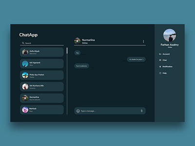 ChatApp Dark Theme UI