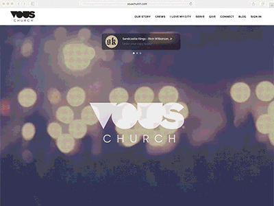 VOUS Church Web design ui vous church web