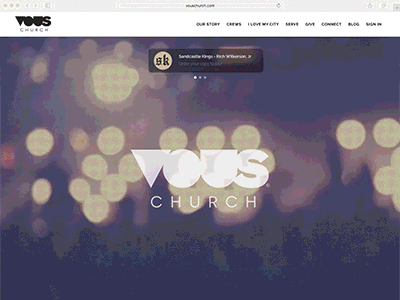 VOUS Church Web ui design web vous church