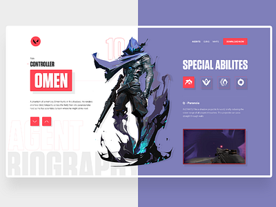 UI Redesign Page Agent Valorant branding design minimal ui ux web website