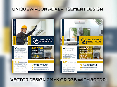 Unique air-con advertisement flyer design branding construction flyer design flyer design poster design service flyer typography vector
