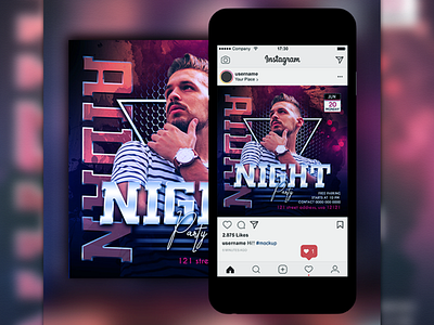 Night party flyer template