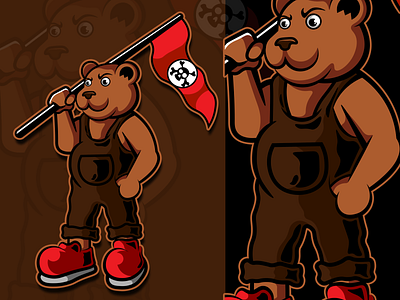 bear flag branding design flat illustration illustrator logo mascotlogo sketch tshirt tshirt design