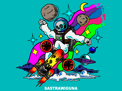 skate astro astronaut design flat illustration illustrator logo skate skateboard skateboarding skateboards skull tshirt tshirt design