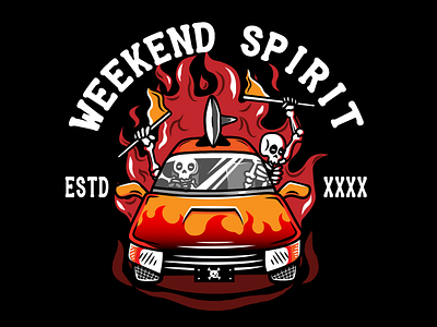 weekend spirit animation branding flat graphic design ill illustration illustrator logo tshirt vector