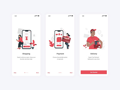 eCommerce Clothing App - onboarding design designer mobile onboarding onboarding screens uiapp uidesign uxdesign