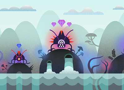 Jungle & Microbes — Illustration character concept design flat game game concept game location illustration location vector