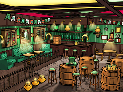 St.Patrick 's Day — Game Location game game concept game location illustration location mobile game pub st patrick st patricks day