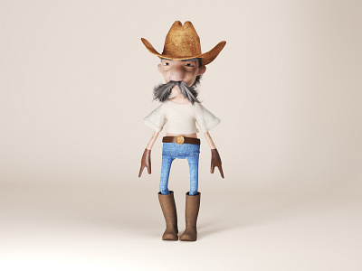 Cowboy 3d 3d art 3d artist 3d character 3d character modeling 3d modeling 3dsmax character cowboy