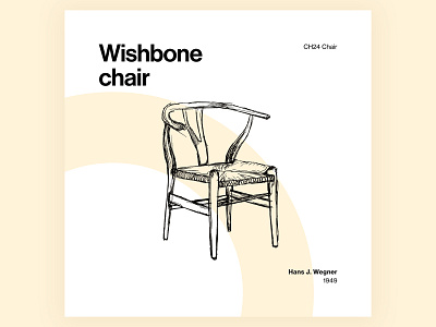 Wishbone Chair art chair classic design drawing editorial editorial design editorial layout graphic design