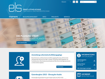 ELS Screendesign clean flat homepage school screendesign ui vocational school website