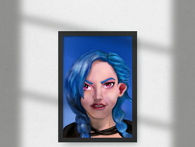 jinx blue hair drawing frame game illustration jinx league of legends lol manga studio