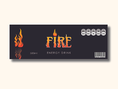 Label design 500ml black colors drink energy energy drink fire label label design nutrition facts orange print red