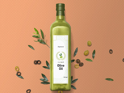 Olive oil bottle branches design green green branch green color illustrator label label design label mockup oil oil bottle olive olive branch olive green olive illustration olive oil olives packagedesign photoshop