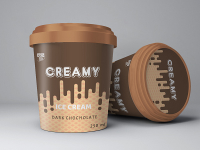 Ice Cream 2 250ml adobe illustrator chocholate cream cup dark dark chocholate design ice ice cream labeldesign labels melting melting cream package packagingdesign sweet