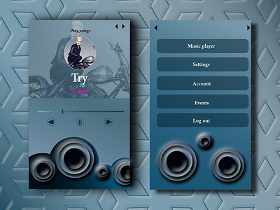 Daily UI Challenge #009 - Music Player affinitydesigner bass blue daily ui 009 dailyui 009 music music app music bass music player music player ui p!nk player playlist playlists song sound try try song
