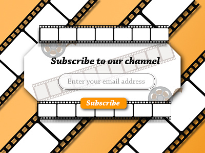 Daily Ui #26 Subcribe affinity designer daily 100 challenge daily ui daily ui 26 dailyui 26 email address enter email address film film roll movie movie channel movie roll movie subscribe movies orange roll subscribe subscription yellow