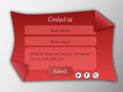 Dayli UI #028 Contact Us affinity designer contact contact form contact us daily 100 challenge daily ui daily ui 028 daily ui 28 paper red red and white submit ui write us