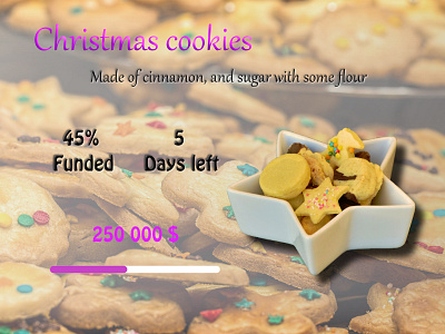 Daily UI #32 - Crowdfunding Campaign campaign christmas christmas cookies cookies crowdfunding crowdfunding campaign daily 100 daily ui daily ui 032 daily ui 32 dailyui 32 dollars marry