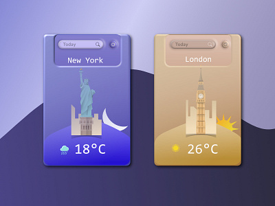 Daily UI #37 - Weather affinity designer dailui daily 100 challenge daily 37 daily ui 37 dailyui37 day london new york new york city night phone app rain sun weather weather app