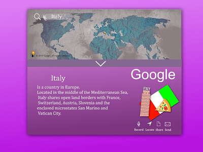 Daily UI #29 - Map Design affinity designer daily 100 challenge daily ui 29 daily100 dailyui29 design google google map illustration italy italy flag map map design maps pisa tower pizza search ui design