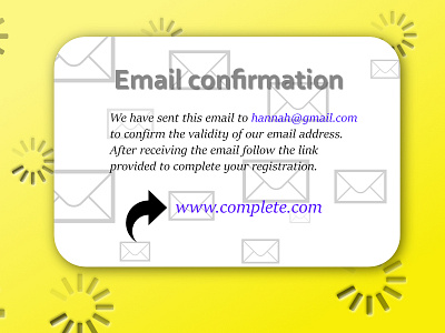 Daily UI #54 - Email Confirmation affinity designer confirmation daily 100 daily 100 challenge daily ui 54 dailyui 54 email email app email confirmation envelope follow link link ui ui design yellow