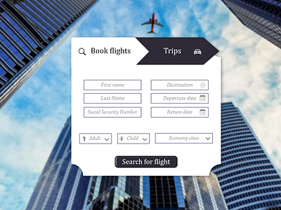 Daily UI #68 - Book Flight adult affinity designer book book flight childrens illustrations daily 100 challenge daily ui 68 dailyui 68 date departure date flight flight booking app flight search planes return date sky travel app traveling trips ui design