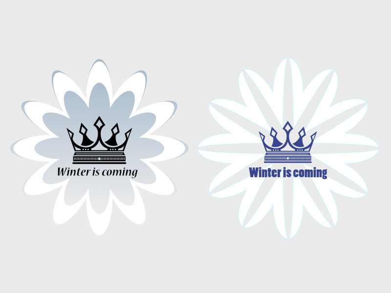 Daily UI #084 - Badge snow snow flake blue and withe game of thrones badge game of thrones badge crown winter is coming winter snowflakes daily ui 84 dailyui 84 ui design affinity designer daily 100 challenge
