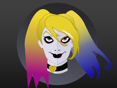 Daily UI #88 - Avatar affinity designer avatar daily 100 daily 100 challenge daily ui 88 dailyui 88 dangerous dc comics dc universe design gueen harley harley quinn heart illustration joker pink and blue ui design vector art vector illustration