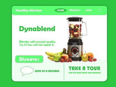 Daily UI #95 - Product Tour affinity designer blender daily 100 challenge daily ui daily ui 95 dailyui 95 fruits green healthy healthy life home mixer product product card product tour shop take a tour tour try it ui design