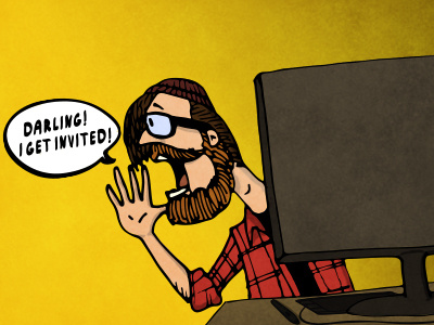 Daarling? Guess what... debut dribbble first one illustration line art