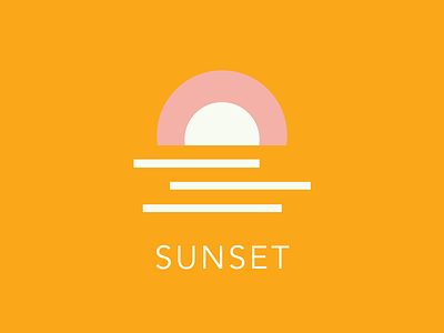 Sunset - Word Challenge - Sun avenir branding challenge design geometric geometric art geometric design graphic design icon illustration illustrator logo sun sunset typography vector