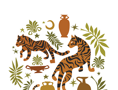 Tyger, Tyger illustration poster print tigers vector
