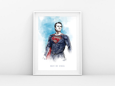 Man Of Steel clark kent digital drawing fan work henrycavil illustration man of steel poster art super hero superman zack snyder