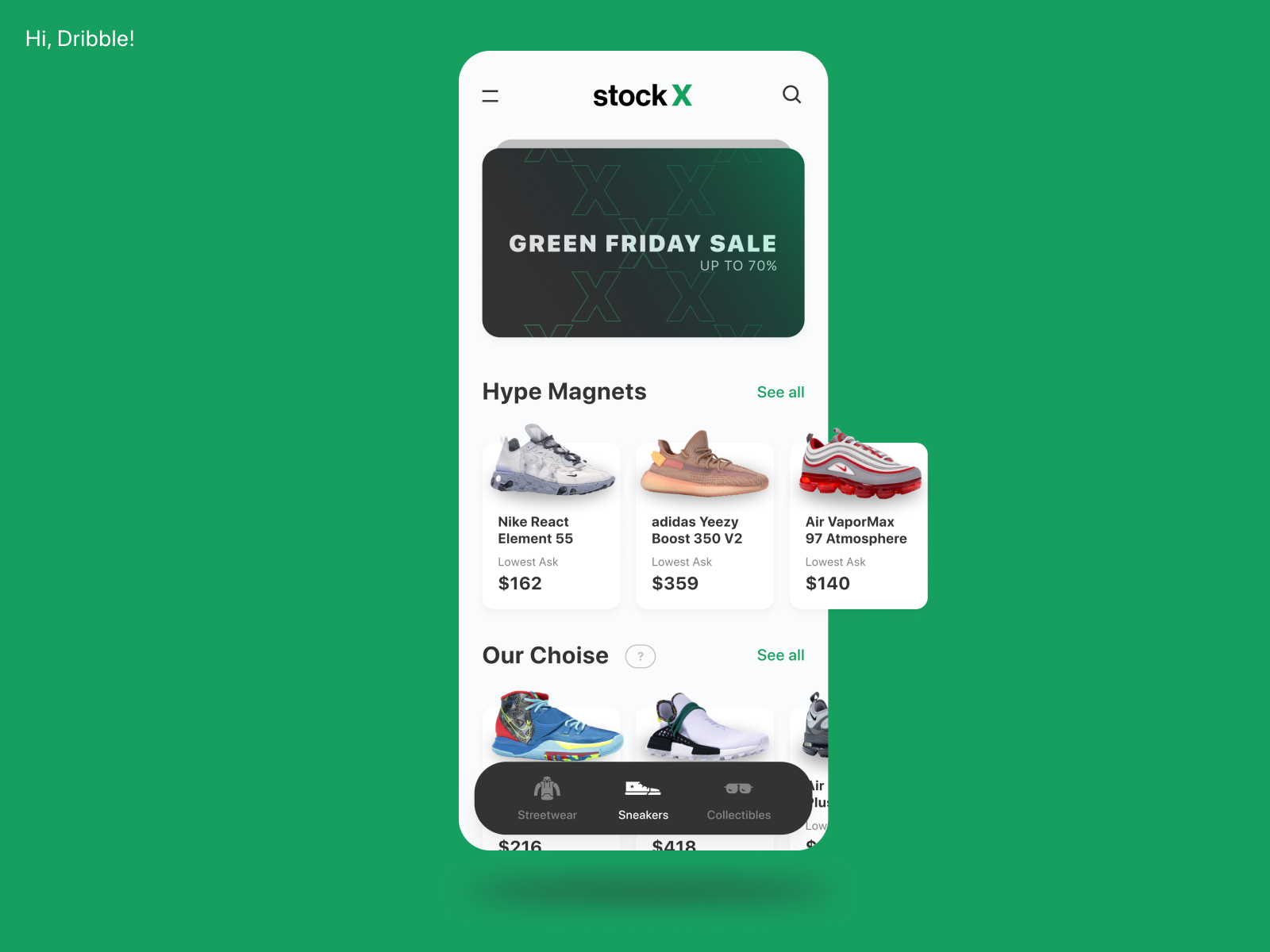 StockX App Concept by Pavel Neverovsky on Dribbble