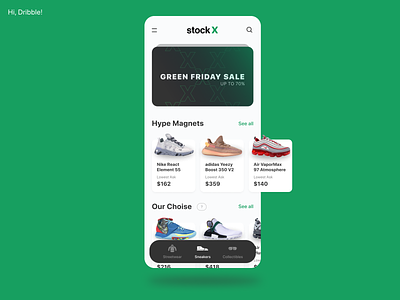 StockX App Concept app cards mobile mobile app design sneakers stockx ui uiux ux
