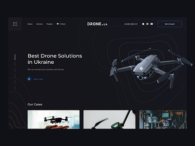 Drone.ua Redesign Concept dark ui design desktop drone minimalistic tech uiux web website