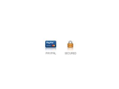 Icons blue icons lock orange paypal webdesign