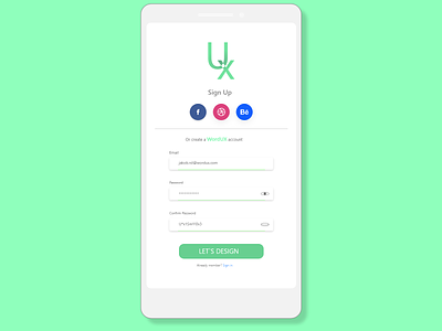 Sign Up Page - DailyUI 001 dailyui interface signup ui uidesign