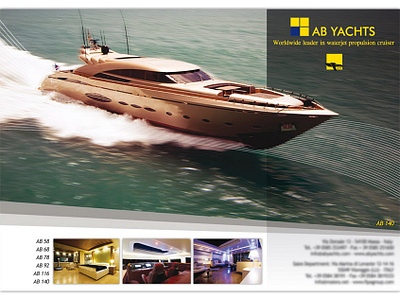 Ab Yachts Print branding design print ads yachts