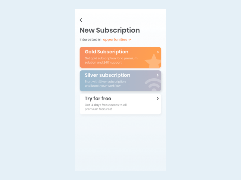 New subscription flow