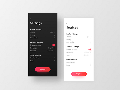 DailyUI007 — settings