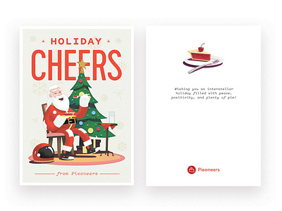 Holiday Christmas Card astronaut christmas christmas card holidays illustration red space