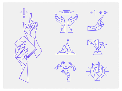 Power of Hands design hands icon line spot spot illustration sprint