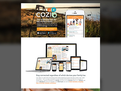Cozi Landingpage3 homepage redesign
