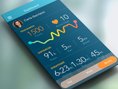 Everymove Dashboard dashboard fitness health ios7 mobile